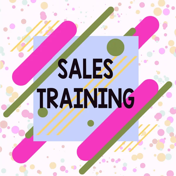 Handwriting text writing Sales Training. Concept meaning train salesshowing the methods of great sales techniques Asymmetrical uneven shaped format pattern object outline multicolour design. — 스톡 사진