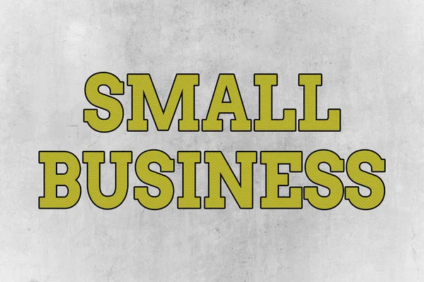 Small Business 'ı gösteren bir not yazıyorum. Daha az çalışanı olan özel şirketlerin fotoğraf sergisi.. — Stok fotoğraf
