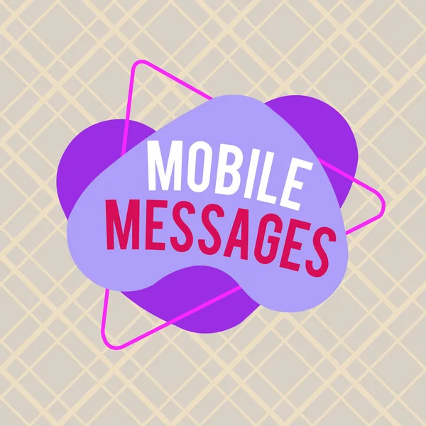 Writing note showing Mobile Messages. Business photo showcasing the act of composing and sending electronic messages Asymmetrical format pattern object outline multicolor design. — Φωτογραφία Αρχείου