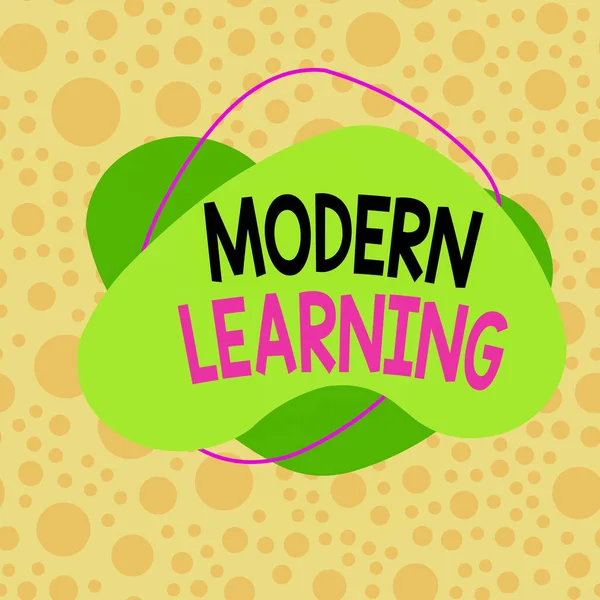 Conceptual hand writing showing Modern Learning. Business photo text flexible and agile setup Innovative learning environments Asymmetrical format pattern object outline multicolor design. — Zdjęcie stockowe