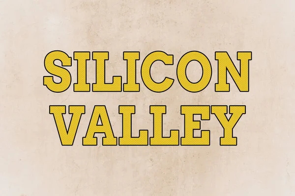 Píšu vzkaz ukazující Silicon Valley. Obchodní fotografie představující domov pro analytické startup a globální technologické společnosti. — Stock fotografie