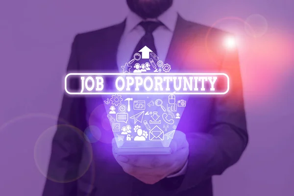 Escrita à mão texto escrito Job Opportunity. Conceito que significa uma oportunidade de emprego ou a chance de conseguir um emprego . — Fotografia de Stock