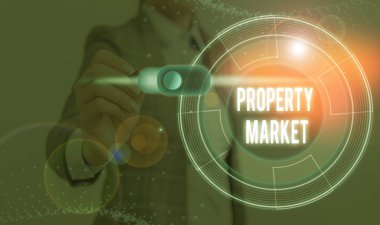 Conceptual hand writing showing Property Market. Business photo text the buying and selling of land and buildings Estate market.