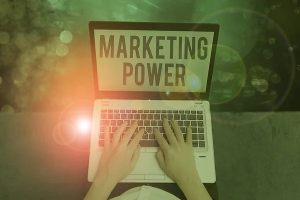 Slovo psaní textu Marketing Power. Obchodní koncept pro schopnost firmy ziskově zvýšit tržní cenu. — Stock fotografie
