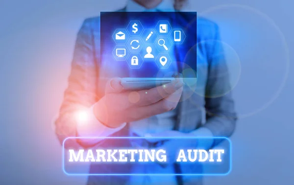Conceptual hand writing showing Marketing Audit. Business photo text examination and analysis of the marketing activities. — Stockfoto