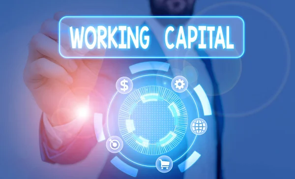 Signo de texto que muestra Capital de Trabajo. Dinero de foto conceptual disponible para una empresa para operaciones diarias . — Foto de Stock