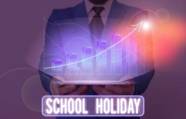 Szövegíró iskolai vakáció. Üzleti koncepció azokra az időszakokra, amikor az iskolák zárva vannak a tanulástól. — Stock Fotó