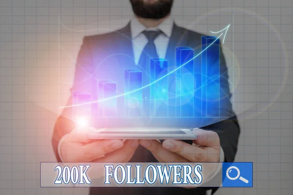 Handwriting text writing 200K Followers. Concept meaning number of individuals who follows someone in Instagram. — Stock Photo, Image