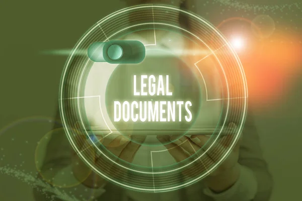 Word writing text Legal Documents. Business concept for a document concerning a legal matter Drawn up by a lawyer.