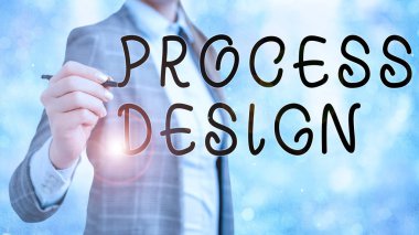 Kelime yazma Süreci Tasarımı. Ürün oluşturma ve geliştirme süreci için iş konsepti.