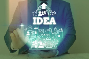 Writing note showing Idea. Business photo showcasing a thought or suggestion as to a possible course of action Suggestion.