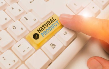 Writing note showing Natural Product. Business photo showcasing chemical compound or substance produced by a living organism.