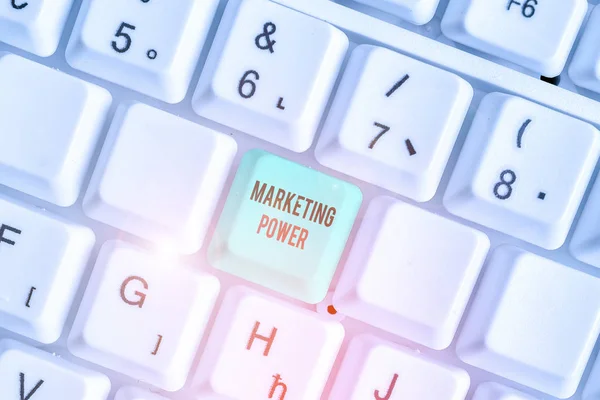 Szövegírás Marketing Power. Üzleti koncepció a vállalkozás azon képességére, hogy nyereségesen emelje a piaci árat. — Stock Fotó