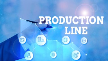 Word writing text Production Line. Business concept for set of sequential operations established in a factory.