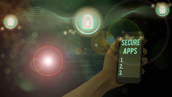 Text sign showing Secure Apps. Conceptual photo protect the device and its data from unauthorized access.