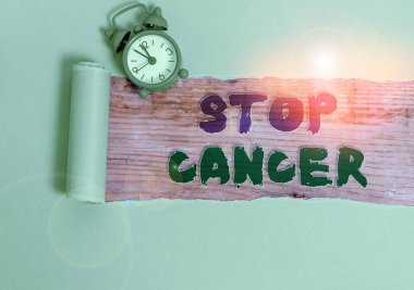 El yazısı: Kanseri Durdur. Kavram, vücuttaki anormal hücrelerin kontrolsüz büyümesini engeller..