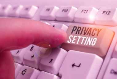 Conceptual hand writing showing Privacy Setting. Business photo text limit the access of profile and what information can see.