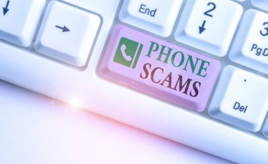 Kelime yazma telefon dolandırıcılığı. Yasadışı para elde etmek için telekomünikasyon kullanımı konsepti.