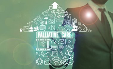 Handwriting text Palliative Care. Concept meaning specialized medical care for showing with a serious illness. clipart
