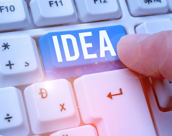 Writing note showing Idea. Business photo showcasing a thought or suggestion as to a possible course of action Suggestion. — Stockfoto