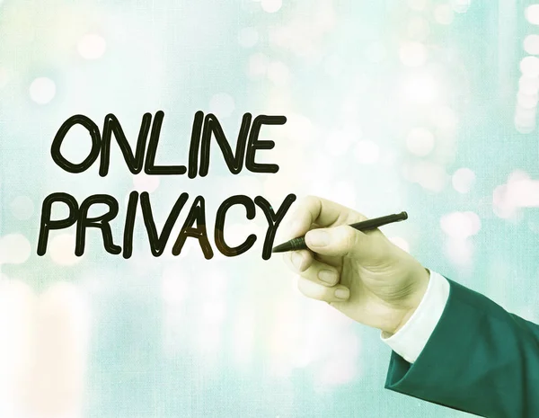 Word writing text Online Privacy. Business concept for involves the control of what information you reveal online.