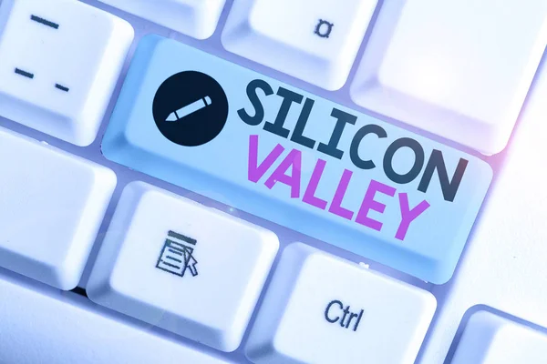 Text sign showing Silicon Valley. Conceptual photo home to analysisy startup and global technology companies.