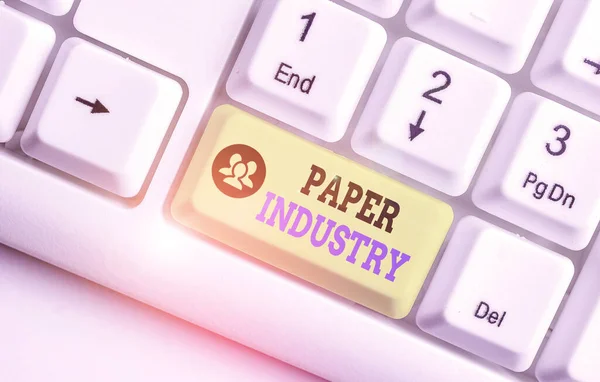 Escritura manual conceptual que muestra la industria del papel. Industria del texto fotográfico empresarial de análisis y venta de productos a base de celulosa . — Foto de Stock