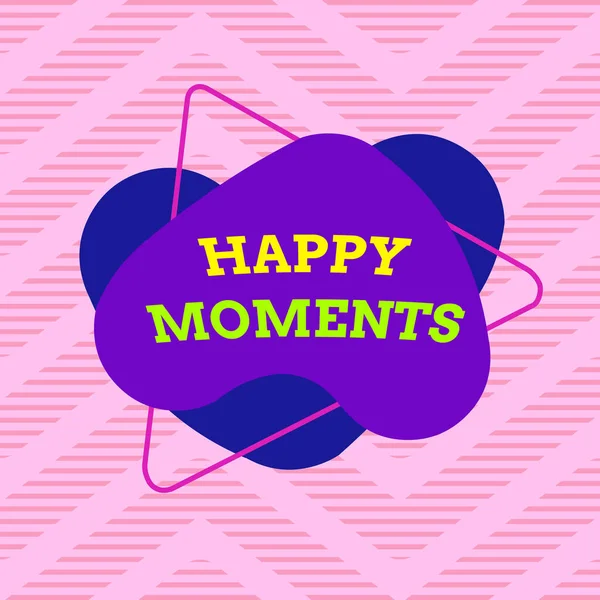 Handwriting text Happy Moments. Concept meaning Feelings of pleasure or satisfaction with their life Asymmetrical uneven shaped format pattern object outline multicolour design. — Stock Photo, Image