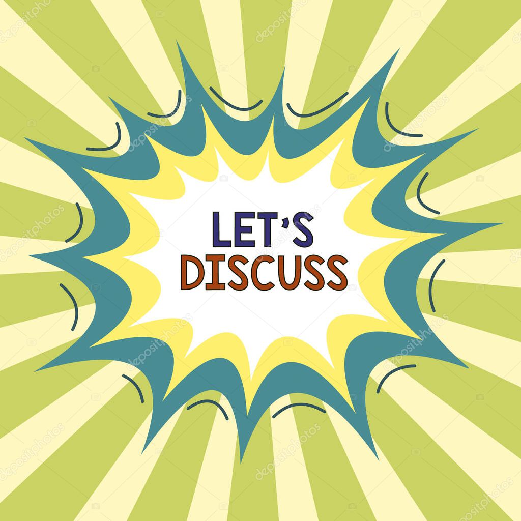 Escritura a mano escritura de texto Let Discuss. Concepto significado