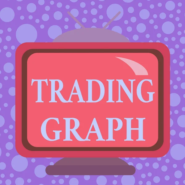 Handwriting text Trading Graph. Concept meaning Represent the highs and lows of the trading period and price Square rectangle old multicoloured painting television picture wood design. — Φωτογραφία Αρχείου