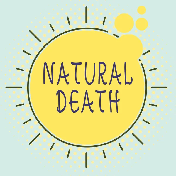 Word writing text Natural Death. Business concept for occurring in the course of nature and from natural causes Asymmetrical uneven shaped format pattern object outline multicolour design. — Stock Photo, Image