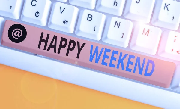 Handwriting text writing Happy Weekend. Concept meaning wishing someone to have a blissful weekend or holiday. — ストック写真