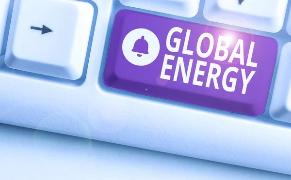 Testo di scrittura di parole Energia Globale. Concetto di business per l'energia mondiale da fonti quali elettricità e carbone . — Foto Stock