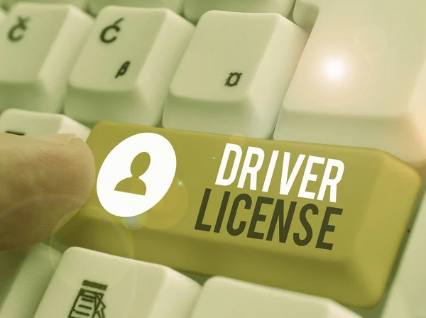 Text sign showing Driver License. Conceptual photo a document permitting a demonstrating to drive a motor vehicle. — 스톡 사진