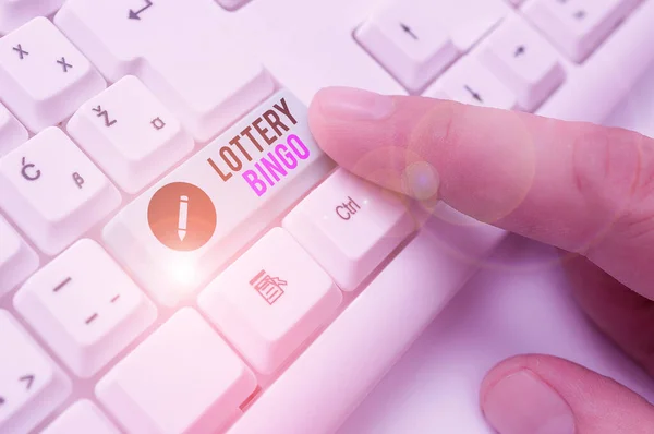 Word writing text Lottery Bingo. Business concept for game of chance in which each player matches numbers printed. — Stock Photo, Image