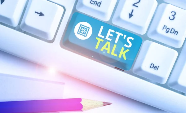 Texte d'écriture Word Let Talk. Concept d'affaires pour discuter de quelque chose honnêtement et directement comme le plan . — Photo
