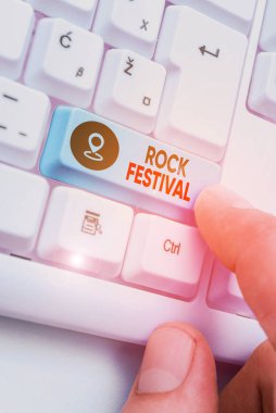 Handwriting text Rock Festival. Concept meaning Largescale rock music concert featuring heavy metals genre.