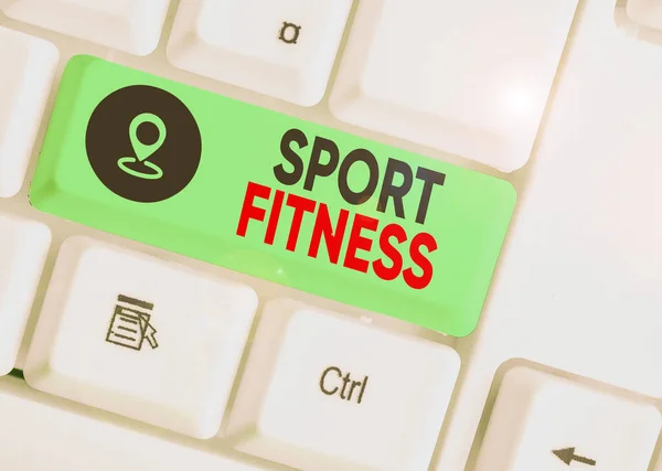 Conceptual hand writing showing Sport Fitness. Business photo text Conditioning athletes for the unique Demands of their sports. — Stockfoto