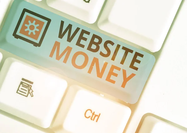 Texto de caligrafia Website Money. Conceito significado Refere-se ao site que queremos promover Onde o dinheiro é ganho . — Fotografia de Stock