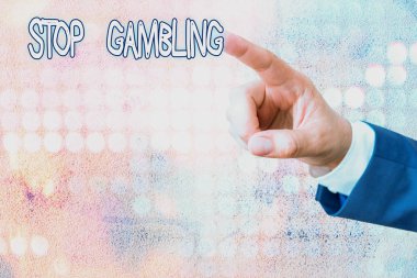El yazısı metin yazma Stop Gambling. Kavram anlamı zararlı maliyetlere rağmen sürekli kumar oynama dürtüsünden vazgeçin.