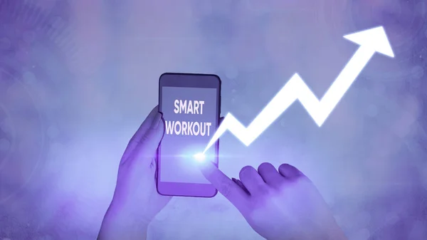 Conceptueel handschrift met Smart Workout. Zakelijke foto presentatie set een doel dat in kaart brengt precies wat er moet gebeuren in fit zijn. — Stockfoto