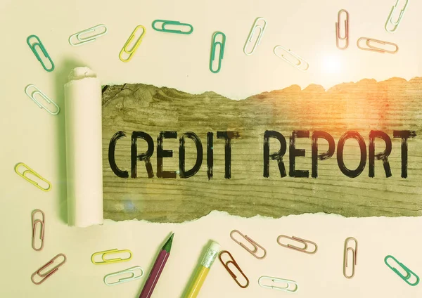Escritura manual conceptual que muestra el Informe de Crédito. Foto de negocios que muestra es el informe detallado de un historial de crédito individual . — Foto de Stock