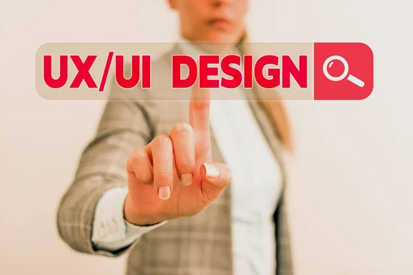 Kelime yazma Ux veya Ui Design. Tek bir tüketici deneyiminin iki farklı unsuru için iş kavramı. — Stok fotoğraf
