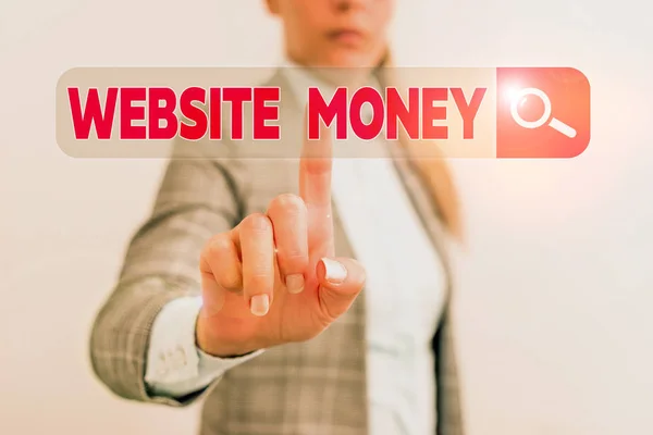 Texto para escrita de palavras Website Money. Conceito de negócio para Refere-se ao site que queremos promover Onde o dinheiro é ganho . — Fotografia de Stock
