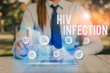 Hiv enfeksiyonu hakkında yazı yazmak. Cinsel yolla bulaşan enfeksiyon ve kronik hastalık konsepti.