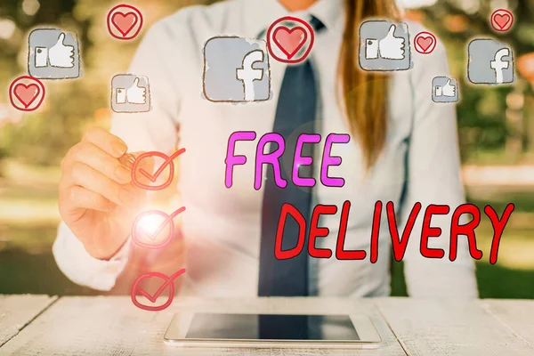 Handwriting text Free Delivery. Concept meaning directly deliver to the recipient address without charge. — Stockfoto