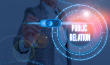 Conceptual hand writing showing Public Relation. Business photo text practice of deliberately analysisaging the spread of information.