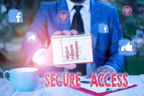 Konzeptionelle Handschrift, die Secure Access zeigt. Business-Fototexte verbessern die Sicherheit und Kryptographie-Leistung in Geräten. — Stockfoto