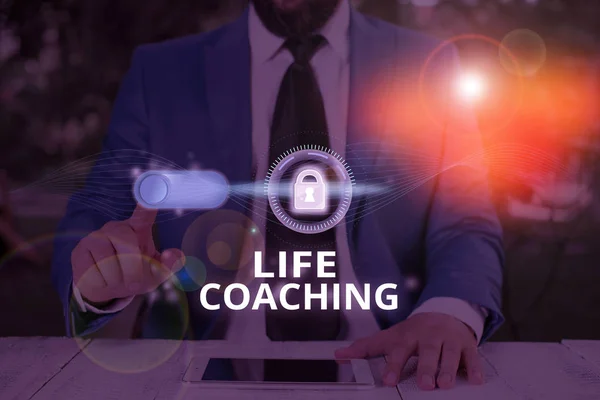 Teksten van Life Coaching. Conceptuele foto een demonstrerende gebruikt om te helpen tonen hun doelen in het leven te bereiken. — Stockfoto