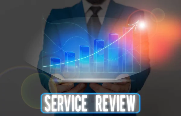 Ordskrivning text Service Review. Affärsidé för en option för kunder att betygsätta ett företag s är service. — Stockfoto